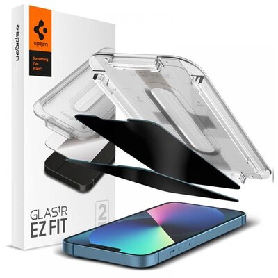 SPIGEN AGL03378 SPIGEN EZ FIT képernyővédő üveg 2db (2.5D, betekintés védelem, 0.2mm, 9H) ÁTLÁTSZÓ [Apple iPhone 14 Plus / iPhone 13 Pro Max]