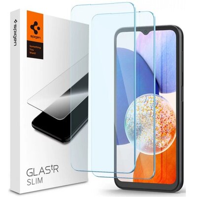 SPIGEN AGL07447 SPIGEN SLIM képernyővédő üveg 2db (2.5D, tokbarát, ultravékony, 0.2mm, extra karcálló, 9H) ÁTLÁTSZÓ [Samsung Galaxy A25 5G (SM-A256) / Galaxy A15 5G (SM-A156) / Galaxy A15 4G (SM-A155)]