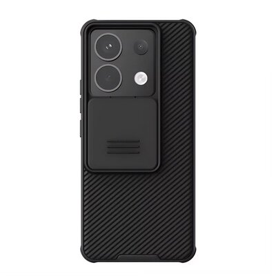 NILLKIN CAMSHIELD PRO szilikon telefonvédő (ütésállóság, kameravédő, csíkos) FEKETE [Xiaomi Poco X6 5G / Redmi Note 13 Pro 5G]