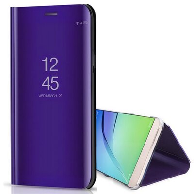 Tok álló (aktív FLIP, oldalra nyíló, asztali tartó, tükrös) LILA [Samsung Galaxy A35 5G (SM-A356)]