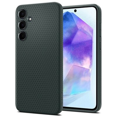 SPIGEN ACS07527 SPIGEN LIQUID AIR szilikon telefonvédő (ütésállóság, légpárnás sarok, rombusz) SÖTÉTZÖLD [Samsung Galaxy A55 5G (SM-A556)]