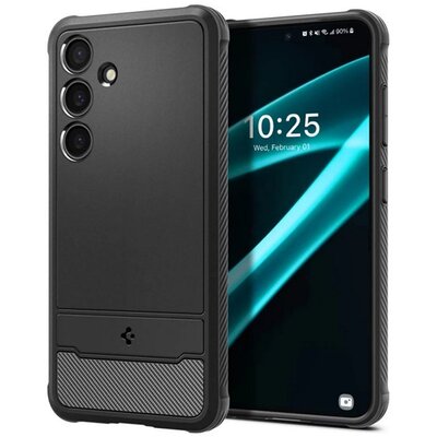 SPIGEN ACS07326 SPIGEN RUGGED ARMOR szilikon telefonvédő (ütésállóság, légpárnás sarok, karbon minta) FEKETE [Samsung Galaxy S24 Plus 5G (SM-S926)]