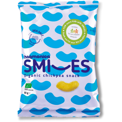 Harmonica bio smiles csicseriborsó snack tengeri sóval 50 g