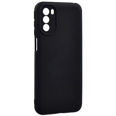 Szilikon telefonvédő (matt, mikrofiber plüss karcolásmentesítő belső, prémium) FEKETE [Motorola Moto G41 (XT2167) / Moto G31 (XT2173)]