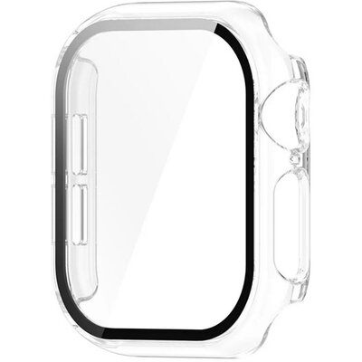 Műanyag keret (BUMPER, ütésállóság + kijelzővédő üveg) ÁTLÁTSZÓ [Apple Watch Series 10 42mm]