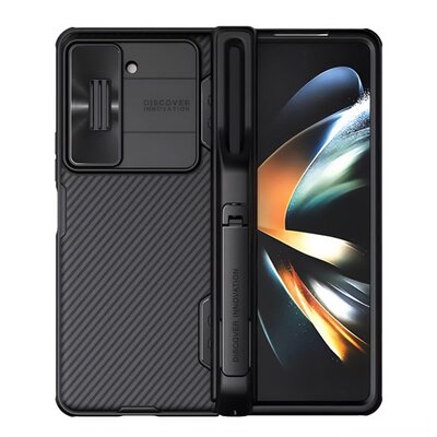 NILLKIN CAMSHIELD FOLD szilikon telefonvédő (ütésállóság, kameravédő, ceruza tartó) FEKETE [Samsung Galaxy Z Fold5 5G (SM-F946)]