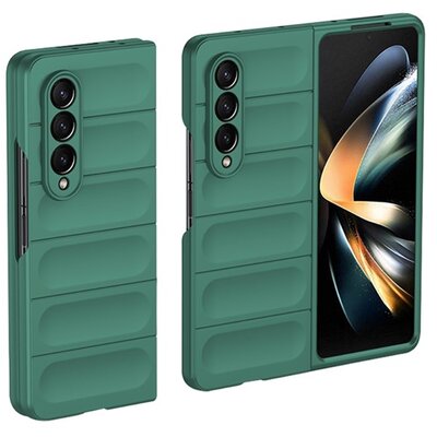 Műanyag telefonvédő (ütésállóság, kameravédő, 3D) SÖTÉTZÖLD [Samsung Galaxy Z Fold4 5G (SM-F936)]