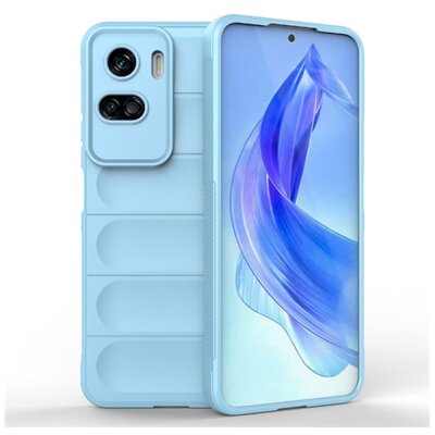 Szilikon telefonvédő (ütésállóság, kameravédő, 3D) VILÁGOSKÉK [Honor 90 Lite 5G]