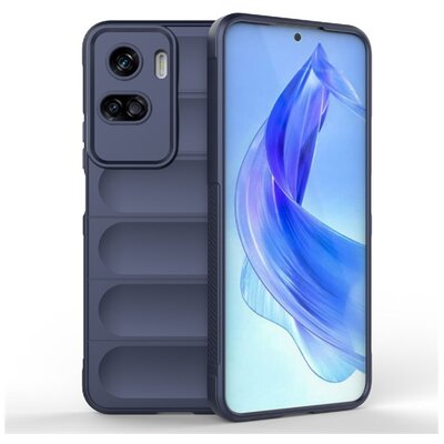 Szilikon telefonvédő (ütésállóság, kameravédő, 3D) SÖTÉTKÉK [Honor 90 Lite 5G]