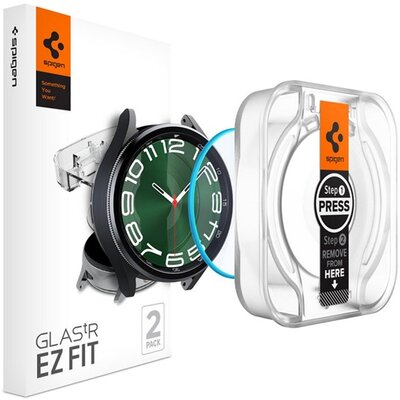 SPIGEN AGL07066 SPIGEN EZ FIT kijelzővédő üveg 2db (2.5D, 0.2mm, ultravékony, 9H) ÁTLÁTSZÓ [Samsung Galaxy Watch 6 Classic 47mm (SM-R960) / Galaxy Watch 6 Classic eSIM 47mm (SM-R965)]