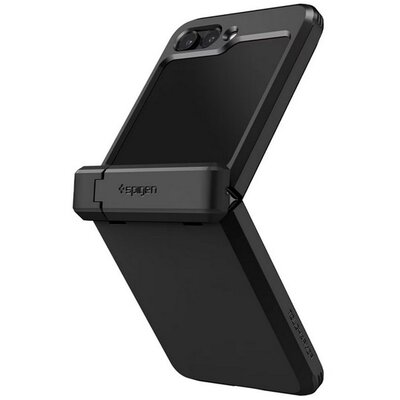 SPIGEN ACS06227 SPIGEN TOUGH ARMOR szilikon telefonvédő (ütésállóság, kitámasztó) FEKETE [Samsung Galaxy Z Flip5 5G (SM-F731)]