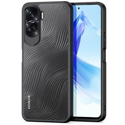 DUX DUCIS AIMO szilikon telefonvédő (ütésállóság, kameravédő, matt, hullám) FEKETE [Honor 90 Lite 5G]