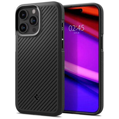 SPIGEN ACS06466 SPIGEN CORE ARMOR szilikon telefonvédő (ütésállóság, kameravédő, csíkos) FEKETE [Apple iPhone 15 Pro]