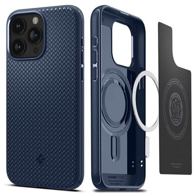 SPIGEN ACS06737 SPIGEN MAG ARMOR műanyag telefonvédő (ütésállóság, MagSafe, csíkos) SÖTÉTKÉK [Apple iPhone 15 Pro]