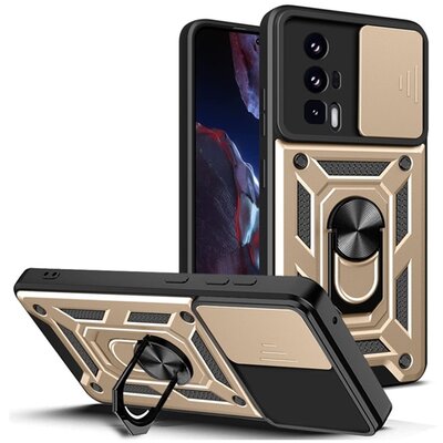 Defender szilikon telefonvédő (ütésállóság, tartógyűrű, kameravédő) ARANY [Xiaomi Poco F5 Pro]