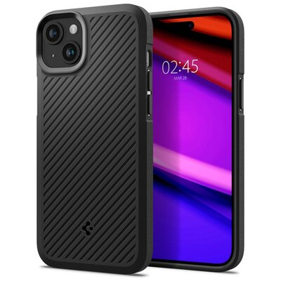 SPIGEN ACS06479 SPIGEN CORE ARMOR szilikon telefonvédő (ütésállóság, kameravédő, csíkos) FEKETE [Apple iPhone 15]