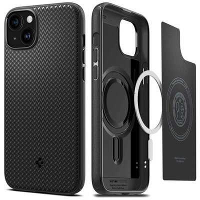 SPIGEN ACS06671 SPIGEN MAG ARMOR műanyag telefonvédő (ütésállóság, MagSafe, csíkos) FEKETE [Apple iPhone 15 Plus]