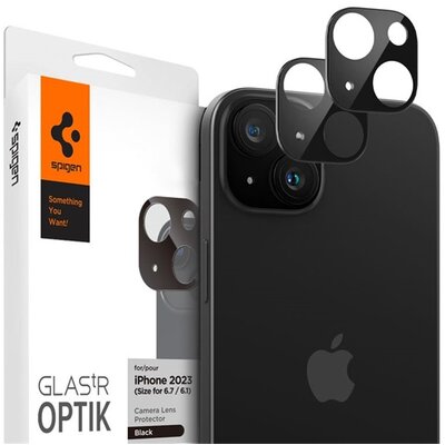 SPIGEN AGL06917 SPIGEN OPTIK kameravédő üveg 2db (9H) FEKETE [Apple iPhone 15 Plus / iPhone 15]