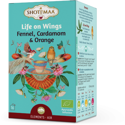 Shoti Maa bio life on wings édeskömény, kardamom és narancs tea 16x2g 32 g