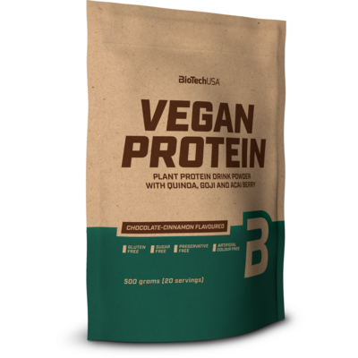 Biotech vegan protein csoki-fahéj ízű fehérje italpor 500 g