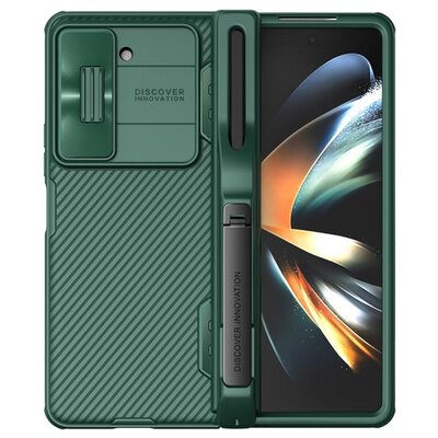 NILLKIN CAMSHIELD FOLD szilikon telefonvédő (ütésállóság, kameravédő, ceruza tartó) SÖTÉTZÖLD [Samsung Galaxy Z Fold5 5G (SM-F946)]