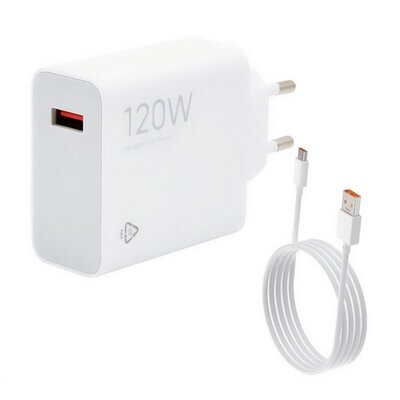 XIAOMI BHR9462EU XIAOMI HYPERCHARGE COMBO hálózati töltő USB aljzat (120W, gyorstöltő + Type-C kábel) FEHÉR