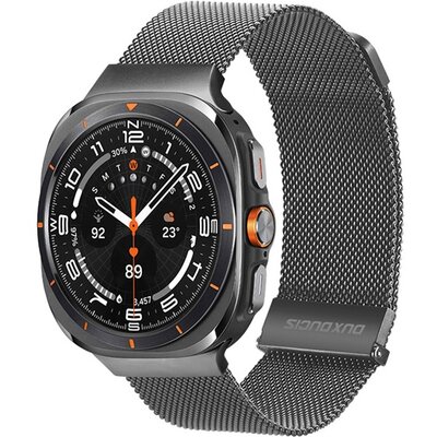 DUX DUCIS pótszíj (egyedi méret, alumínium, milánói, mágneses) VILÁGOSSZÜRKE [Samsung Galaxy Watch Ultra eSIM 47mm (SM-L705)]