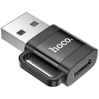 HOCO UA31D_B HOCO adapter (USB - Type-C aljzat, adatátvitel és töltés, OTG) FEKETE