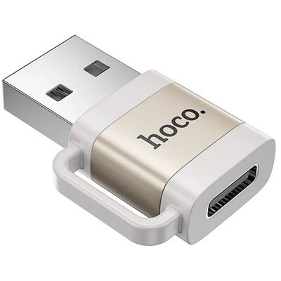 HOCO UA31D_G HOCO adapter (USB - Type-C aljzat, adatátvitel és töltés, OTG) VILÁGOSSZÜRKE