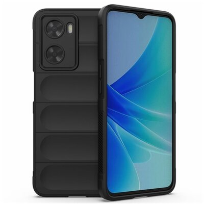 Szilikon telefonvédő (ütésállóság, kameravédő, 3D) FEKETE [Oppo A77 5G / A57s]