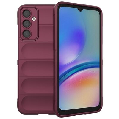 Szilikon telefonvédő (ütésállóság, kameravédő, 3D) BORDÓ [Samsung Galaxy A05s 4G (SM-A057F)]