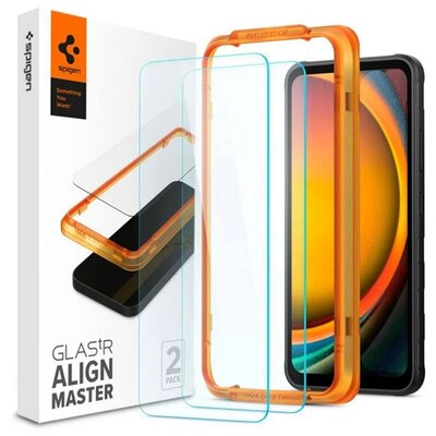 SPIGEN AGL07581 SPIGEN ALM FC képernyővédő üveg 2db (2.5D, extra karcálló, 9H, ultravékony, színkiemelés) ÁTLÁTSZÓ [Samsung Galaxy Xcover 7 5G (SM-G556)]