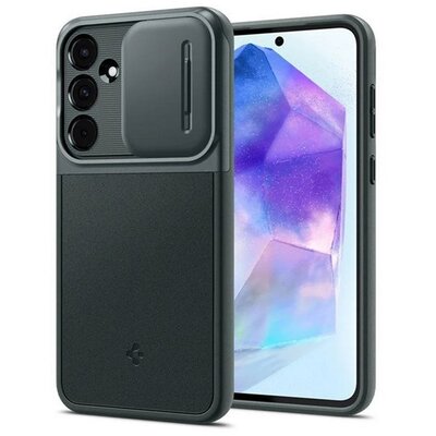 SPIGEN ACS07536 SPIGEN OPTIK ARMOR szilikon telefonvédő (kameravédő) SÖTÉTZÖLD [Samsung Galaxy A55 5G (SM-A556)]