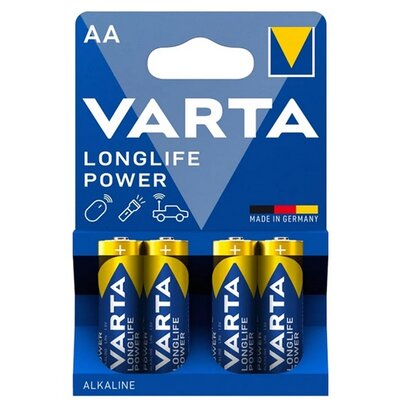 VARTA 4906121414 VARTA LONGLIFE POWER tartós elem (AA, R6, 1.5V, alkáli) 4db/csomag