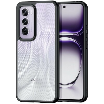 Oppo Reno12 Pro, Műanyag hátlap védőtok + szilikon keret, hullám minta, Dux Ducis Aimo, áttetsző/fekete