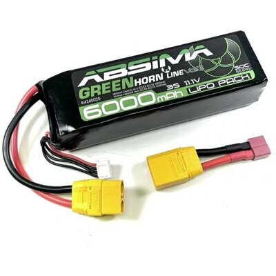 Absima Akkucsomag, LiPo 11.1 V 6000 mAh Cellaszám: 3 50 C stick XT90