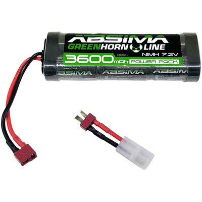 Absima Akkucsomag, NiMH 7.2 V 3600 mAh Cellaszám: 6 Keménydoboz T-hüvely, Tamiya hüvely