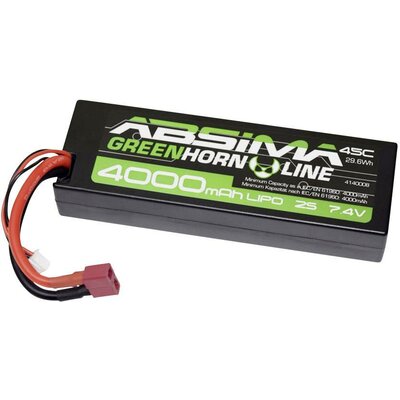 Absima Akkucsomag, LiPo 7.4 V 4000 mAh Cellaszám: 2 45 C Keménydoboz T-dugaszoló rendszer