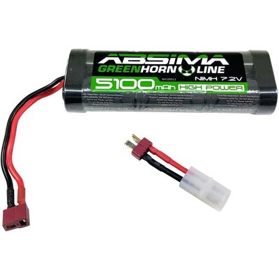 NiMH akkucsomag 7,2 V 5100 mAh, 6 cella, T-hüvely, Tamiya hüvely, Absima 4100013