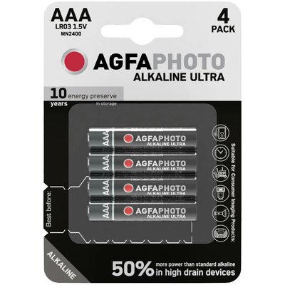 AgfaPhoto Mikroelem Ultra LR03 Alkáli mangán 1.5 V 4 db