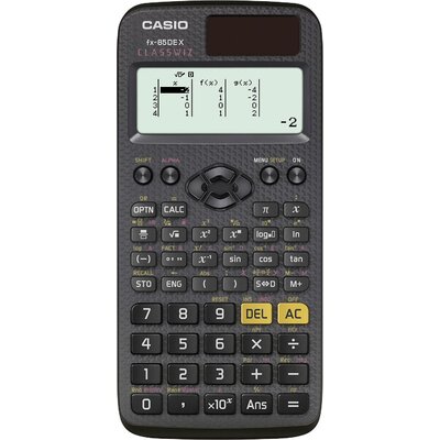 Casio FX-85DEX Iskolai számológép Fekete Kijelző (számjegy): 12 Napenergiával üzemeltetett, Elemekről üzemeltetett (Sz x Ma x Mé) 77 x 11 x 166 mm