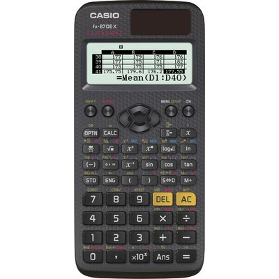 Casio FX-87DEX Műszaki-tudományos számítógép Fekete Kijelző (számjegy): 16 Napenergiával üzemeltetett, Elemekről üzemeltetett (Sz x Ma x Mé) 77 x 11 x 166 mm