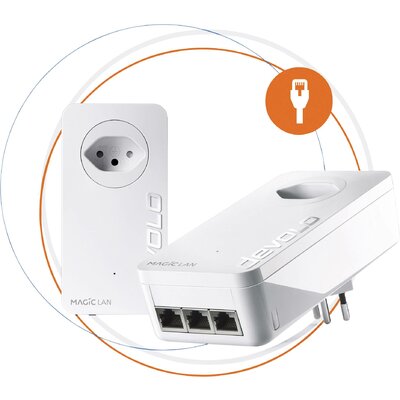 Devolo Magic 2 LAN triple Starter Kit Powerline kezdő készlet 8513 CH Powerline 2400 MBit/s