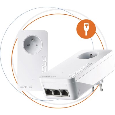 Devolo Magic 2 LAN triple Starter Kit Powerline kezdő készlet 8511 FR Powerline 2400 MBit/s