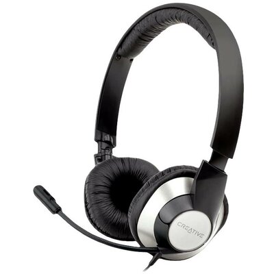 Creative HS-720 V2 On Ear headset Vezetékes Stereo Fekete, Ezüst Hangerő szabályozás, Mikrofon némítás