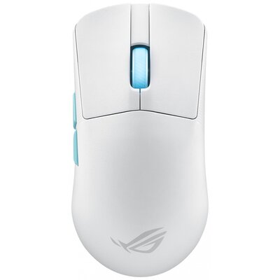 Asus ROG Harpe Ace Aim Lab Edition White Gamer egér Rádiójel vezérlésű, Bluetooth™, USB Optikai Fehér 4 Gombok 36000 dpi Újratölthető, Ergonómikus