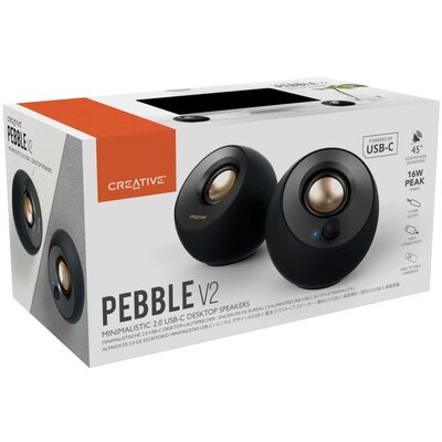 Creative Pebble V2, 2.0 2.0 Számítógép hangszóró Vezetékes 4 W Fekete