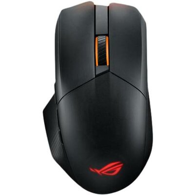 Asus ROG Chakram X Origin Gamer egér Rádiójel vezérlésű, Bluetooth™, USB Optikai Fekete, Ezüst 11 Gombok 36000 dpi Világít