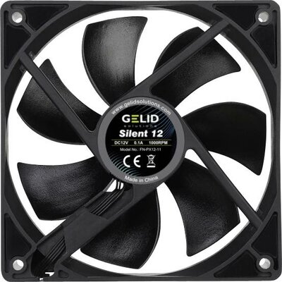 Gelid FN-PX12-11 Számítógépház ventilátor Fekete (Sz x Ma x Mé) 120 x 120 x 25 mm