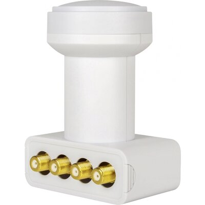 MegaSat HD-Profi Quad LNB Résztvevők száma: 4 Feed méret: 40 mm Aranyozott csatlakozók, Időjárás elleni védelem Fehér